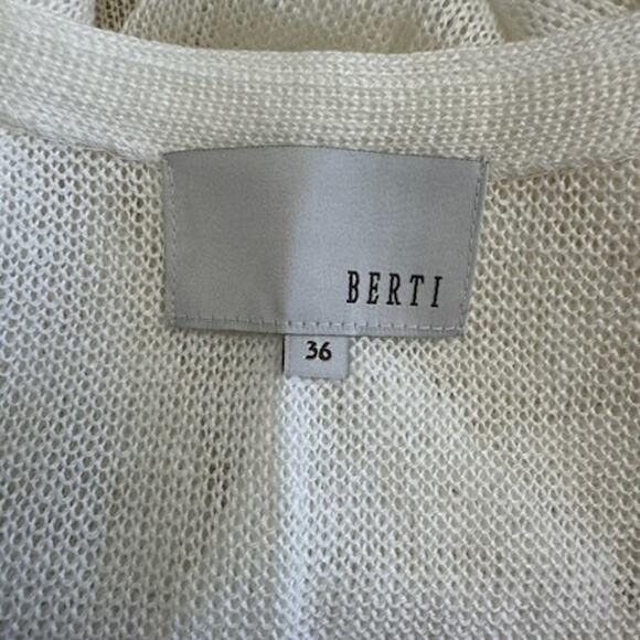 Berti Italian Longline Open Knit Cardigan Small Quiet Luxury Layering Minimalist - Picture 2 of 6